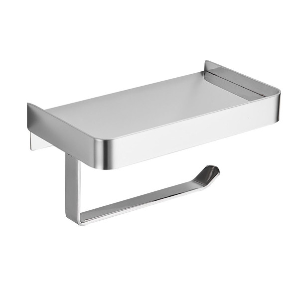 Бумагодержатель с полкой для телефона Azario хром (AZ-688)