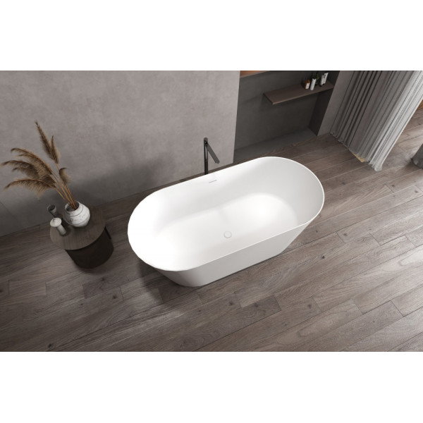 Ванна из искусственного камня Abber Stein 170x80x58 белая матовая (AS9605)