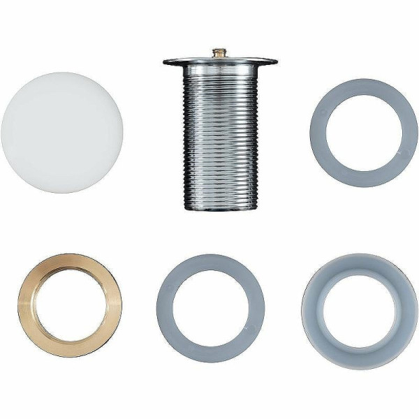 Донный клапан Aquanet латунь без перелива крышка керамика белая матовый (330951)