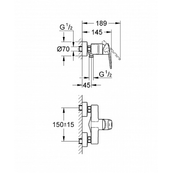 Смеситель для душа Grohe Europlus 2 (33577002)