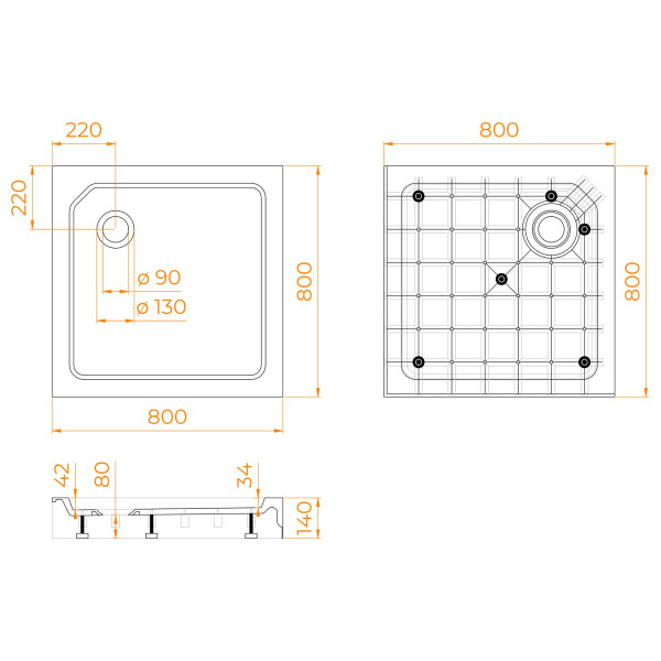 Душевой поддон RGW SMC-C-088 80x80 белый (12350188-01) Душевой поддон RGW SMC-C-088 80x80 белый (12350188-01)