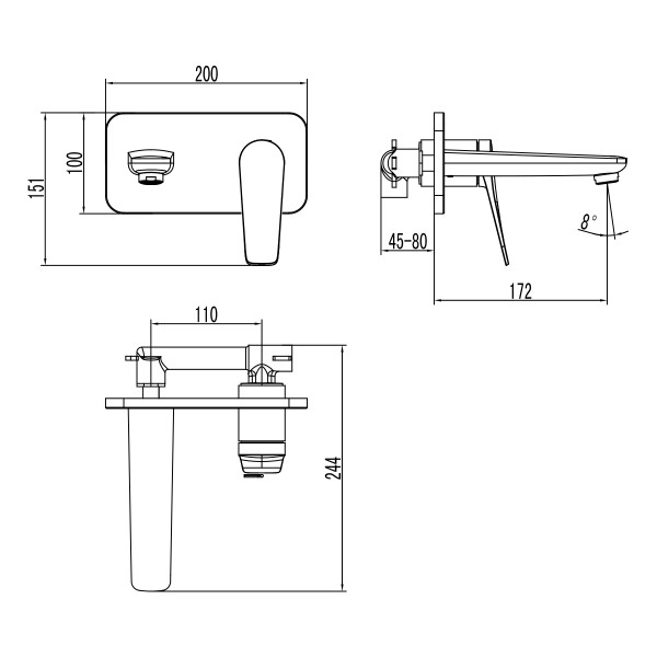 Смеситель для раковины Lemark Bronx графит (LM3726GM)