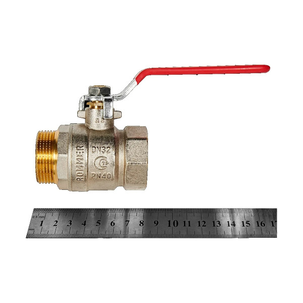 Кран 1 1/4" ВН шаровый Rommer (ГОСТ, красная ручка) RBV-0002-2210332 Кран 1 1/4" ВН шаровый Rommer (ГОСТ, красная ручка) RBV-0002-2210332