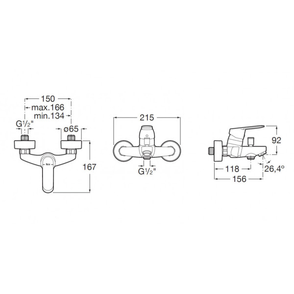 Смеситель для ванны и душа Roca Alfa хром (7.5A0D.2.5C0.M) Смеситель для ванны и душа Roca Alfa хром (7.5A0D.2.5C0.M)