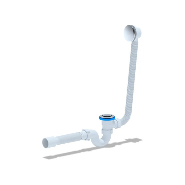 Обвязка для ванны АНИ с выпуском 1 1/2"*40 клик-клак, трубный сифон, с гибкой трубой 375*40/50, (сетка) АНИ пласт (EC155S)