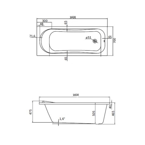 Ванна акриловая Santek Tenerife 160*70 (1WH302357) Ванна акриловая Santek Tenerife 160*70 (1WH302357)