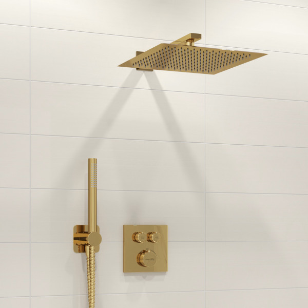 Смеситель для душа встраиваемый Thermo с верхней душевой насадкой и лейкой WasserKRAFT глянцевое золото (A7148.183.261.280.197.281 Thermo) Смеситель для душа встраиваемый Thermo с верхней душевой насадкой и лейкой WasserKRAFT глянцевое золото (A7148.183.261.280.197.281 Thermo)