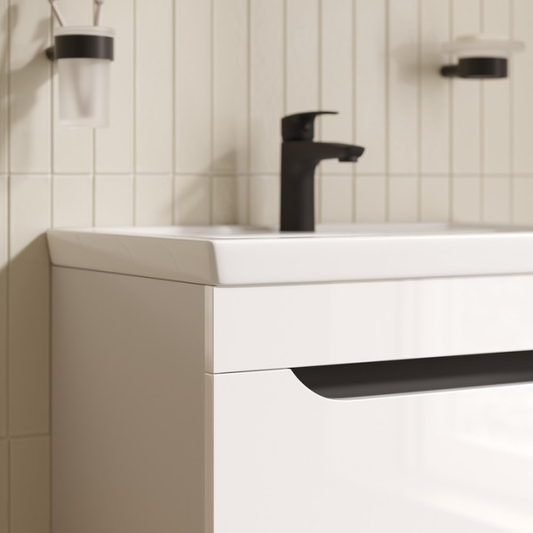 Тумба с умывальником подвесная Iddis Ray 60 см белый подходит умыв. 4076000i28 (RAY60W0i95K)