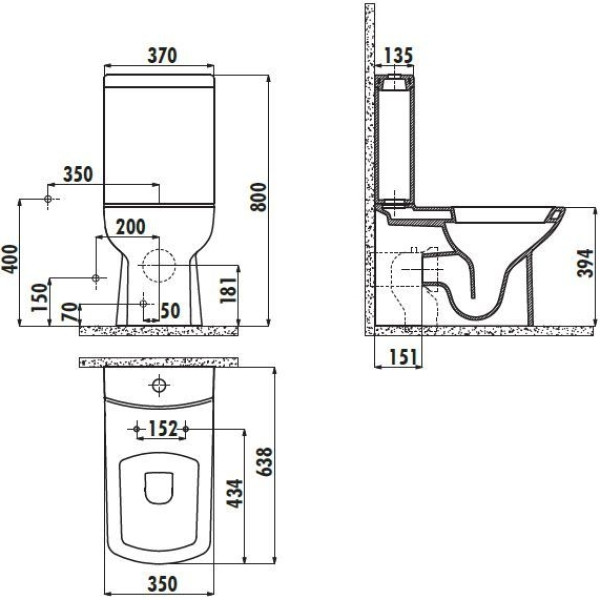 Бачок для унитаза Creavit Lara черный (LR410-00SI00E-0000) Бачок для унитаза Creavit Lara черный (LR410-00SI00E-0000)