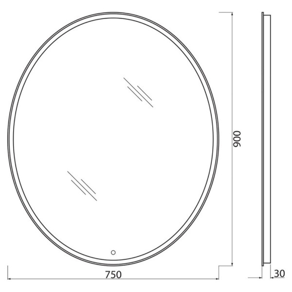 Зеркало с подсветкой BelBagno SPC-VST 60x80 с подогревом (SPC-VST-750-900-LED-TCH-WARM)