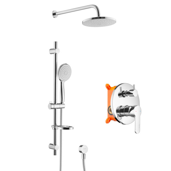 Смеситель для душа Swedbe Platta встраиваемый с верхним душем хром (5535)