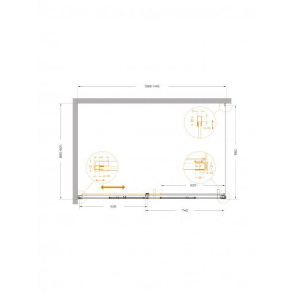Душевой уголок Cezares Plane 140x90x195 стекло прозрачное, профиль сатин (PLANE-AH-1-140/90-C-IN)