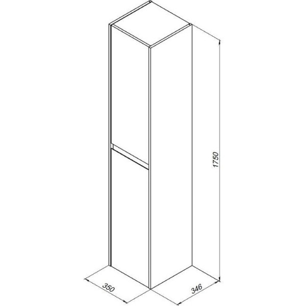 Пенал универсальный Aquanet Nova Lite 35x34,6x175 темное дерево (00249522)