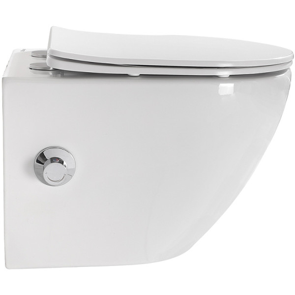 Унитаз подвесной BelBagno Uno безободковый с функцией биде и смесителем (BB3105CHR-BS/SC) Унитаз подвесной BelBagno Uno безободковый с функцией биде и смесителем (BB3105CHR-BS/SC)