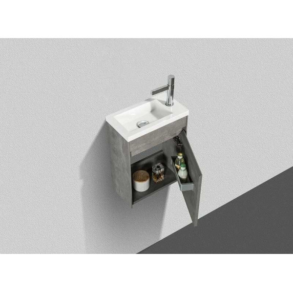 Тумба подвесная с дверкой BelBagno Pietra Mini 40-R Stucco Cemento (PIETRA MINI-400-1A-SO-SCM-R)