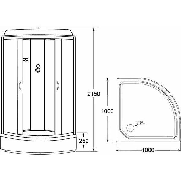 Душевая кабина Loranto 100x100 стекло прозрачное, профиль хром (CS-6610-25 G)