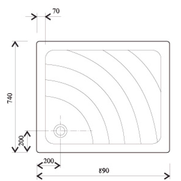 Душевой поддон Ravak Aneta LA 75x90 белый (A003701220)