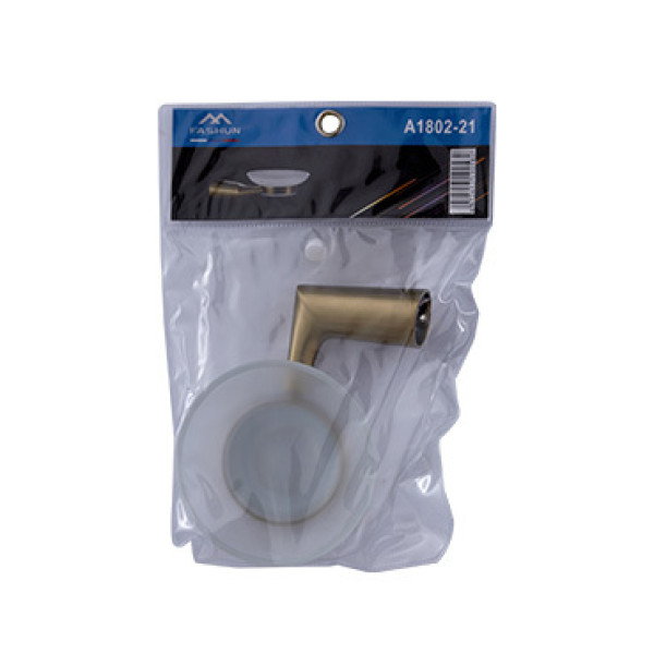 Мыльница Fashun со стеклян. матов. блюдцем L=157 мм PVD цинк. сплав + сталь бронза (A1802-21)