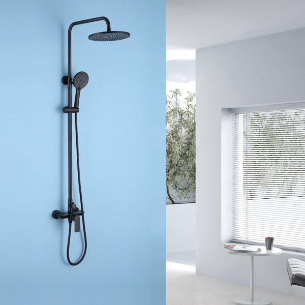 Душевая система Abber Weiss Insel без излива, черная матовая (AF8020BL) Душевая система Abber Weiss Insel без излива, черная матовая (AF8020BL)