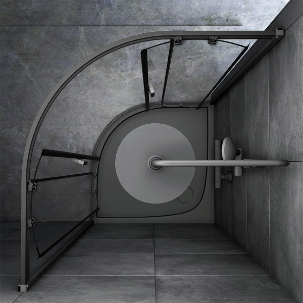 Душевые уголки AM.PM Gem 90x90x200 стекло прозрачное, профиль черный матовый (W90G-401-090BT)