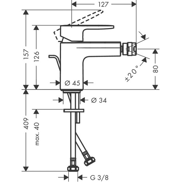 Смеситель для биде Hansgrohe Vernis Bl хром (71210000) Смеситель для биде Hansgrohe Vernis Bl хром (71210000)
