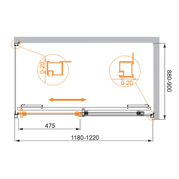 Душевой уголок Cezares Lux soft 120x90x200 стекло прозрачное, профиль хром (LUX-SOFT-W-AH-1-120/90-C-Cr-IV)