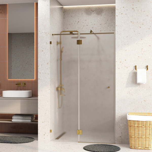 Душевая дверь WasserKRAFT Ems 121x200 стекло матовое, профиль золото глянцевое (76H05R-MG)