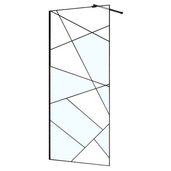 Душевое ограждение Azario Walk-In 120x195 стекло прозрачное/с графическим принтом, профиль черный матовый (AZ-271-120-MB-CGP)
