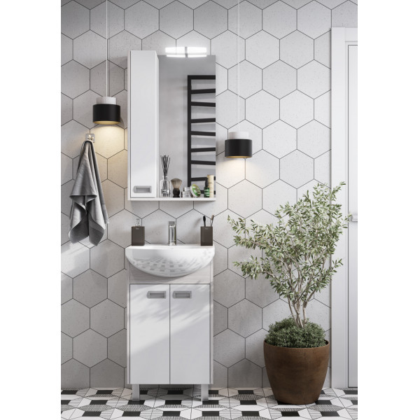 Тумба напольная Aquaton Бекка PRO 466x309x700 белый, дуб сомерсет (1.A210.8.01B.AC2.0)