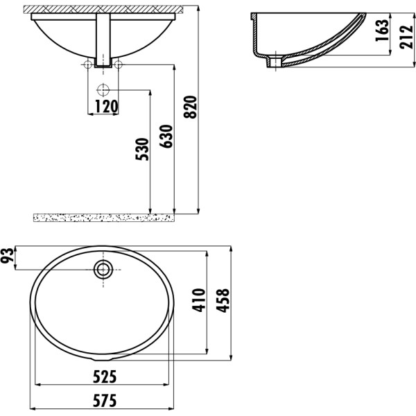 Раковина встраиваемая Creavit белая (TP205-00CB00E-0000)
