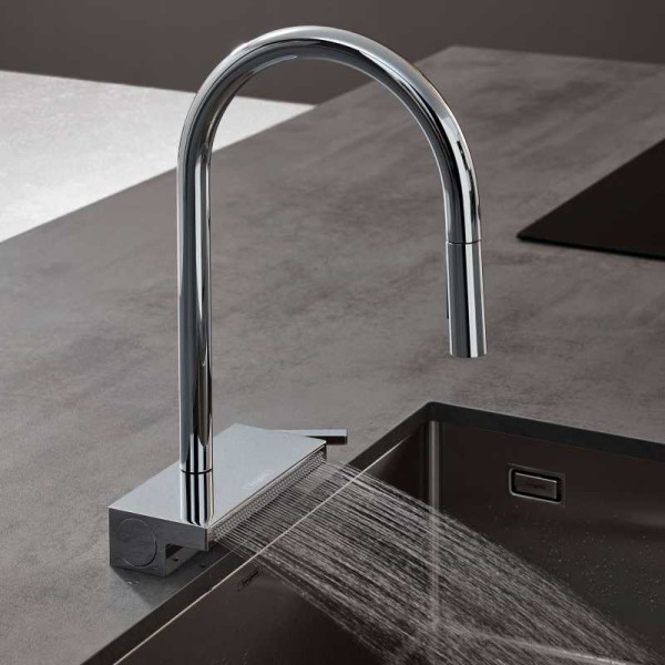 Смеситель для кухни Hansgrohe Aquno Select 170 M81 с вытяжным душем хром (73831000) Смеситель для кухни Hansgrohe Aquno Select 170 M81 с вытяжным душем хром (73831000)