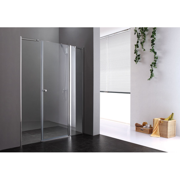 Душевая перегородка Cezares Elena 150x195 стекло рифленое, профиль хром (ELENA-W-B-13-30+60/60-P-Cr-R)