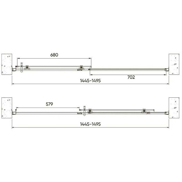 Душевая дверь Veconi VN72B 150x190 стекло прозрачное, профиль черный (VN72B-150-01-C4)