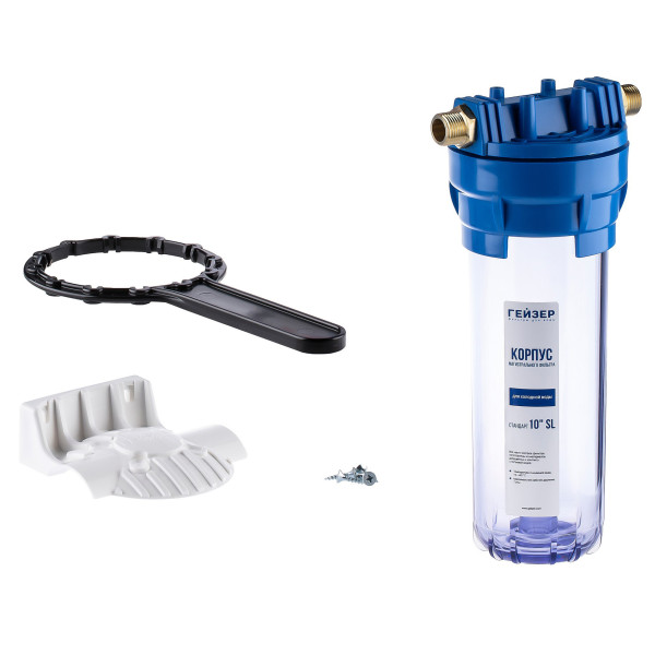Фильтр колбовый Гейзер 1/2" 10SL (прозрачный, для холодной воды) (50531) Фильтр колбовый Гейзер 1/2" 10SL (прозрачный, для холодной воды) (50531)