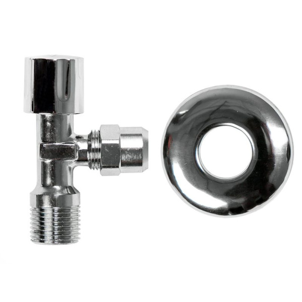 Кран угловой 1/2"х3/8" Н с цангой вентильный Arrowhead хром (SV-102-1510)