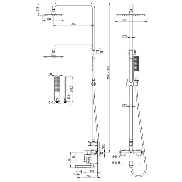 Душевые системы Lemark Ursus золото светлое (LM7262BG)