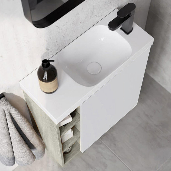 Тумба подвесная Aqwella Alba 565x247x650 камень светлый (ALB0106RLS)