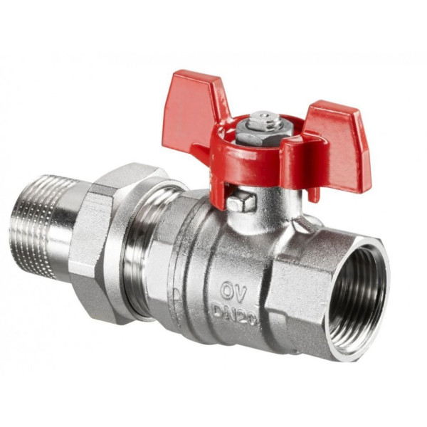 Кран 3/4" шаровый со сгоном Oventrop "Optibal" (бабочка) (107 58 06) Кран 3/4" шаровый со сгоном Oventrop "Optibal" (бабочка) (107 58 06)