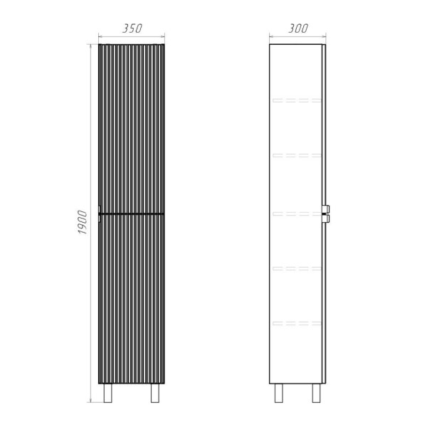 Пенал напольный Comforty Печора 350x1900x300 белый матовый (00-00019242)