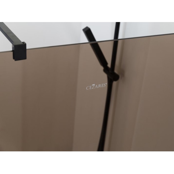Душевая перегородка Cezares Liberta 90x195 стекло бронза, профиль черный (LIBERTA-L-2-90-120-BR-NERO)