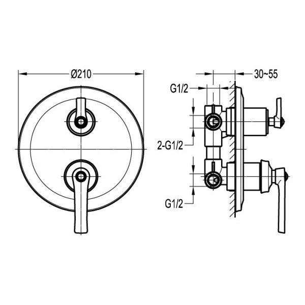 Смеситель для душа Cezares Liberty хром (LIBERTY-F-VDIM3-01) Смеситель для душа Cezares Liberty хром (LIBERTY-F-VDIM3-01)