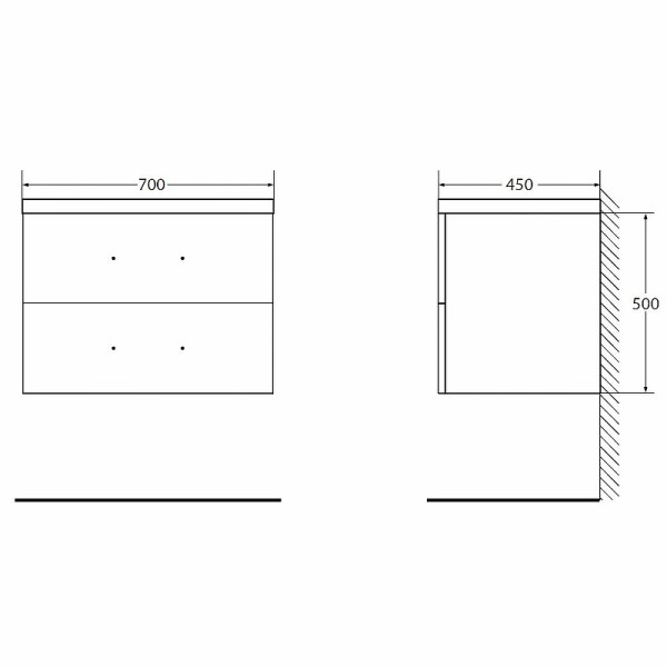 Тумба подвесная BelBagno Aurora 70 Rovere Nebrasca Nature (AURORA-700-2C-SO-RNN)