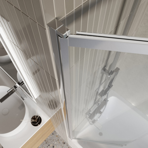 Шторка душевая для ванны BelBagno Luce 100x145 стекло прозрачное, профиль хром (LUCE-VF-11-100/145-C-Cr)