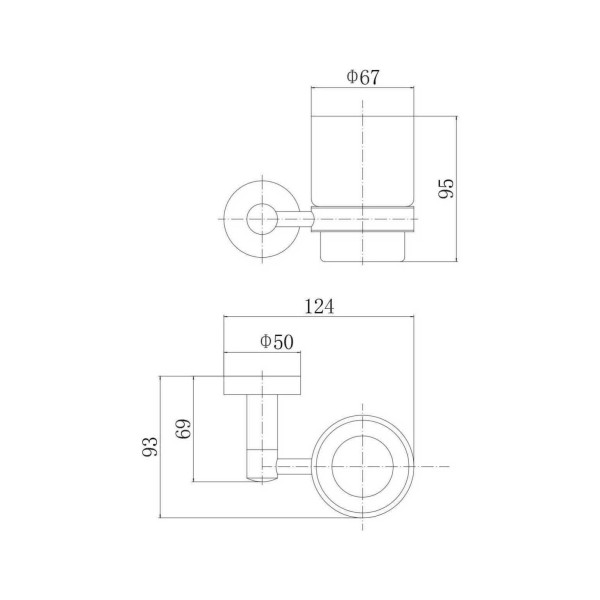 Стакан Fashun стеклянный с держателем SUS304 сатин (A51506)