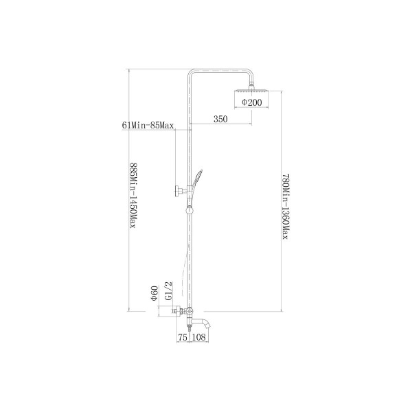 Душевая система Fashun черный (A52426-7) Душевая система Fashun черный (A52426-7)
