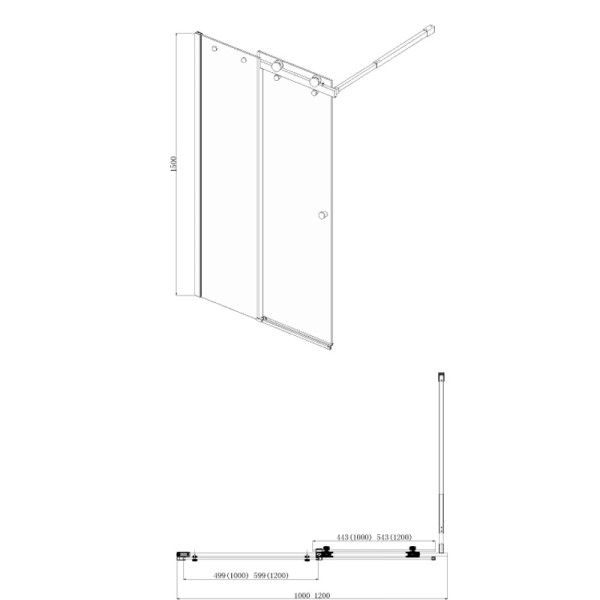 Душевая шторка на ванну Azario Carleon 100х150 стекло прозрачное, профиль хром (AZ-NKB6121 1000)