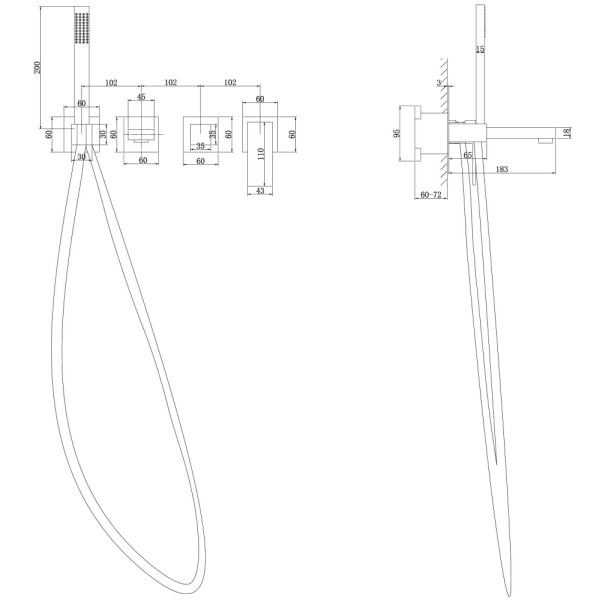 Смеситель для ванны и душа Abber Daheim скрытого монтажа, никель (AF8230NG) Смеситель для ванны и душа Abber Daheim скрытого монтажа, никель (AF8230NG)