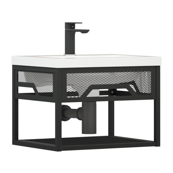 Тумба подвесная Melodia Металлика 50 (Como 50) металл черная (MFR80103BK)