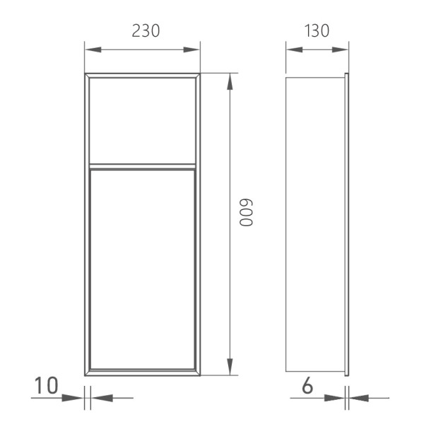 Ниша настенная скрытая Abber Nischen 23x13x60 с корзиной и бумагодержателем, сталь брашированная (AN3008BST)