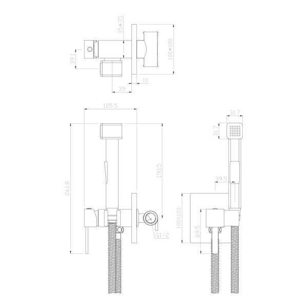 Смеситель скрытого монтажа Wesnaart Kristal с гигиенической лейкой хром (KRI22-410) Смеситель скрытого монтажа Wesnaart Kristal с гигиенической лейкой хром (KRI22-410)